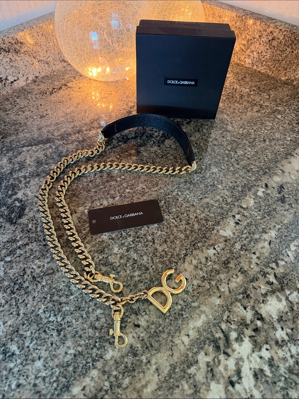 Dolce & Gabbana Gold, white and Black DG Chain Strap